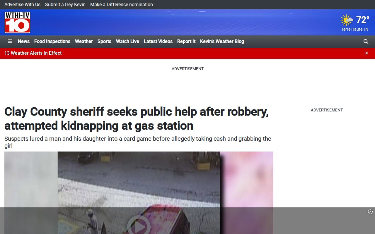 Clay County crime news report using a sheriff-supplied surveillance image